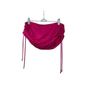 APT 9 Womens Ruched Side Tie Swim Skirt Bottoms Size 8 Fuchsia Pink New